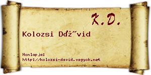 Kolozsi Dávid névjegykártya