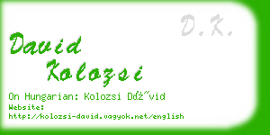 david kolozsi business card